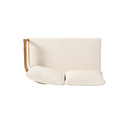 Christopher Knight Home 4pc Brooklyn Teak Outdoor Sectional Chat Set With Cushions Beige 5 Christopher Knight Home 4pc Brooklyn Teak Outdoor Sectional Chat Set With Cushions Beige - Image 5