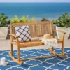 Regatta Acacia Patio Rocking Loveseat - Natural - Christopher Knight Home: Water-Resistant, 2-Seater Bench