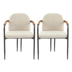 Christopher Knight Home Ihab Modern Upholstered Dining Chair With Iron Frame (Set Of 2)