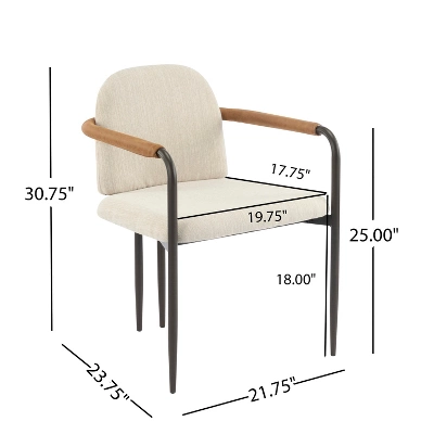 Christopher Knight Home Ihab Modern Upholstered Dining Chair With Iron Frame (Set Of 2) 2 Christopher Knight Home Ihab Modern Upholstered Dining Chair With Iron Frame (Set Of 2) - Image 2