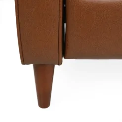 Christopher Knight Home Denison Faux Leather Tufted Loveseat Pushback Recliner Cognac Brown/Dark Espresso -FurniVerse Store GUEST d02e9763 6301 40c1 a8fe a808521cc2dd