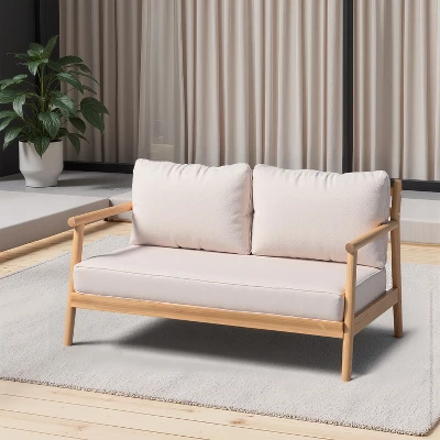 Christopher Knight Home Shane 50" Rustic Outdoor Acacia Wood Loveseat With Water-Resistant Cushion 9 Christopher Knight Home Shane 50" Rustic Outdoor Acacia Wood Loveseat With Water-Resistant Cushion - Image 9