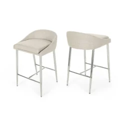 Set Of 2 Bandini Modern Upholstered Counter Height Barstools - Christopher Knight Home -FurniVerse Store GUEST d2180bc0 d437 4154 aa76 ae652c03953b