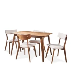 5pc Megann Mid Century Wood Dining Set - Christopher Knight Home -FurniVerse Store GUEST d3a8044d a2a7 43ce b9e0 4c49b9fab4d2