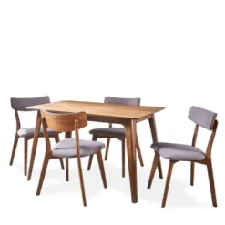 5pc Megann Mid Century Wood Dining Set - Christopher Knight Home -FurniVerse Store GUEST d491b4bd e63b 4918 befb 2725ccec016d