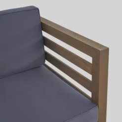 Oana 6pc Acacia Wood Sofa Chat Set - Gray/Dark Gray - Christopher Knight Home -FurniVerse Store GUEST d4a59400 cc48 4289 94ad 0ccd38f3f156