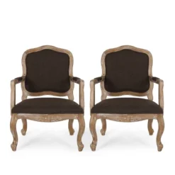 Set Of 2 Andrea French Country Wood Upholstered Dining Armchairs - Christopher Knight Home 27 Set Of 2 Andrea French Country Wood Upholstered Dining Armchairs - Christopher Knight Home -FurniVerse Store GUEST d676ccb4 25a2 4049 ae97 9b7c1e6e82c4