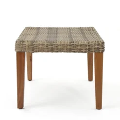Christopher Knight Home Hampton Outdoor Wicker And Acacia Wood Ottoman -FurniVerse Store GUEST d7932960 51f3 43bc b7e0 de7378ef4d26