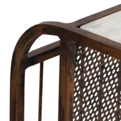 Zeyer Boho Glam Handcrafted Marble Top C-Shaped Side Table With Magazine Rack Natural White/Antique Brass - Christopher Knight Home -FurniVerse Store GUEST db7a1eae a502 4a20 ab92 50d902c1a490