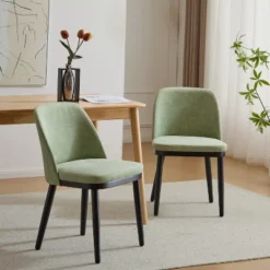 Christopher Knight Home Horizon Mid-Century Modern Upholstered Dining Chairs With Curved Backrest (Set Of 2) -FurniVerse Store GUEST dba53a94 aaa1 405b b8e0 78ac56062dd2