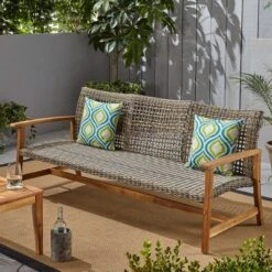 Christopher Knight Home Sewell Outdoor 85" Acacia Wood And Wicker 3 Seater Sofa 14 Christopher Knight Home Sewell Outdoor 85" Acacia Wood And Wicker 3 Seater Sofa -FurniVerse Store GUEST dc1048fe 3d15 48d0 9f14 486c76a0e9d4