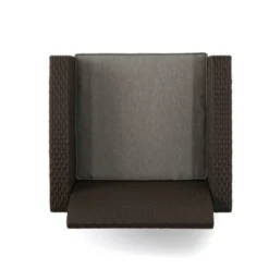 Bedrock 3pc Faux Wicker Chat Set With Fire Pit - Brown/Beige - Christopher Knight Home -FurniVerse Store GUEST dc17e8eb cc7e 4698 9e16 cdb73789feba