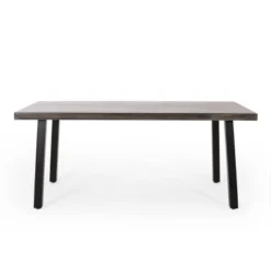 Pointe 3pc Outdoor Modern Industrial Aluminum Dining Set With Benches Gray/Matte Black - Christopher Knight Home -FurniVerse Store GUEST dd15c144 64ae 42ea 8b09 7f146c1a93a4