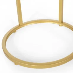 Ingersol Modern Glam C Shaped End Table White/Gold - Christopher Knight Home -FurniVerse Store GUEST de2cb173 5f81 4ca9 a55b c0c417f04d87