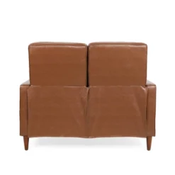 Christopher Knight Home Denison Faux Leather Tufted Loveseat Pushback Recliner Cognac Brown/Dark Espresso -FurniVerse Store GUEST df0a125f df29 4457 9c88 f5e0958c10b4
