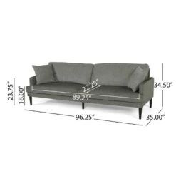 Malverne Contemporary 3 Seater Fabric Sofa With Accent Pillows Gray/Dark Brown - Christopher Knight Home -FurniVerse Store GUEST e0209814 0d1f 4b40 a907 d6638cfac79e