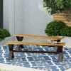 Christopher Knight Home 2pc Sunny Outdoor Acacia And Iron Dining Bench Teak/Rustic Metal