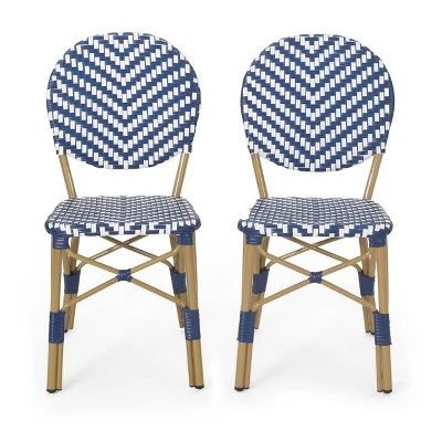 Christopher Knight Home Picardy 2pk Outdoor Aluminum French Cafe Chairs: Wicker, UV & Water-Resistant 10 Christopher Knight Home Picardy 2pk Outdoor Aluminum French Cafe Chairs: Wicker, UV & Water-Resistant - Image 10