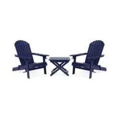Christopher Knight Home Bellwood Outdoor Acacia Wood Folding 3 Piece Adirondack Chat Set With Cup Holders -FurniVerse Store GUEST e2339e56 d5ff 4916 bac8 91a419a4cfbf