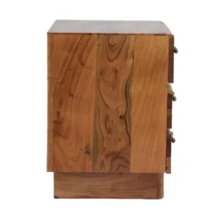 Terrell Handcrafted Boho Acacia Wood 3 Drawer Nightstand Dark Natural - Christopher Knight Home -FurniVerse Store GUEST e236e958 90ac 45e9 ad1f 9f3dec389b10