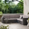 Christopher Knight Home Santa Rosa Outdoor Wicker 5 Seater V-Shaped Sectional Sofa Set With Cushions