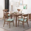 Set Of 4 Idalia Mid-Century Modern Dining Chairs Mint/Walnut - Christopher Knight Home