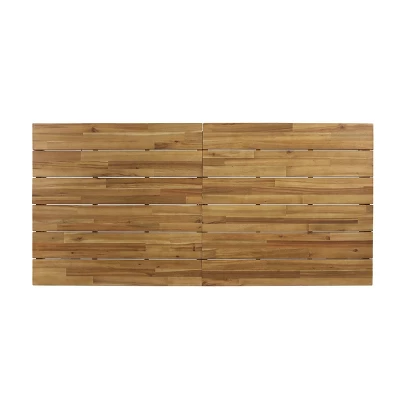 Christopher Knight Home Palmilla Outdoor Resin And Acacia Wood 7 Piece Dining Set, Black And Teak 4 Christopher Knight Home Palmilla Outdoor Resin And Acacia Wood 7 Piece Dining Set, Black And Teak - Image 4