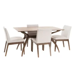 5pc Kwame 60" Curved Leg Dining Set - Christopher Knight Home -FurniVerse Store GUEST e46c8ddd 2467 4f84 a95a d4a50553f278