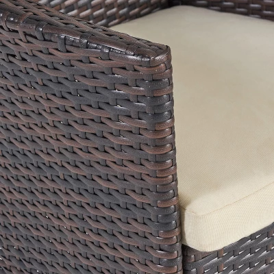 Christopher Knight Home Algoma Outdoor Acacia Wood And Wicker 9 Piece Dining Set With Cushion 10 Christopher Knight Home Algoma Outdoor Acacia Wood And Wicker 9 Piece Dining Set With Cushion - Image 10