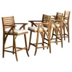Hermosa 4pk Acacia Wood Patio Barstools - Christopher Knight Home -FurniVerse Store GUEST e68b03db 7117 4c90 a79e 9fa0bdbe71fa