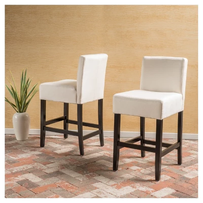 Set Of 2 26" Lopez Fabric Counter Height Barstools - Christopher Knight Home 1 Set Of 2 26" Lopez Fabric Counter Height Barstools - Christopher Knight Home