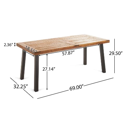 Christopher Knight Home Randy Outdoor Acacia Wood And Wicker 7 Piece Dining Set With Cushions, Teak/Multibrown 5 Christopher Knight Home Randy Outdoor Acacia Wood And Wicker 7 Piece Dining Set With Cushions, Teak/Multibrown - Image 5