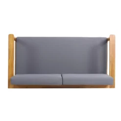 Magnolia Patio Acacia Wood Loveseat - Teak/Dark Gray - Christopher Knight Home -FurniVerse Store GUEST e9f566e3 1733 454c 86c9 e4814b27a01a