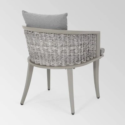 Pebble 3pc Wicker Boho Chat Set - Gray - Christopher Knight Home 2 Pebble 3pc Wicker Boho Chat Set - Gray - Christopher Knight Home - Image 2