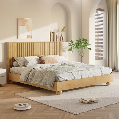 Christopher Knight Home Elion Farmhouse Wooden Bed With Reeded Headboard 1 Christopher Knight Home Elion Farmhouse Wooden Bed With Reeded Headboard