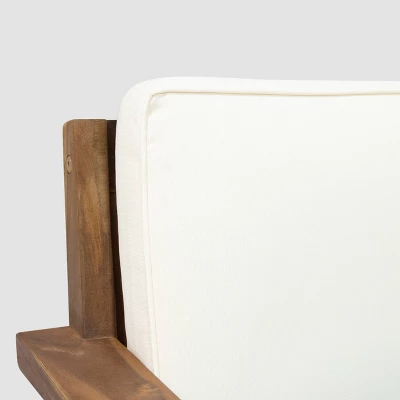 Santa Ana 2pk Acacia Wood Club Chairs Teak/Cream - Christopher Knight Home 2 Santa Ana 2pk Acacia Wood Club Chairs Teak/Cream - Christopher Knight Home - Image 2