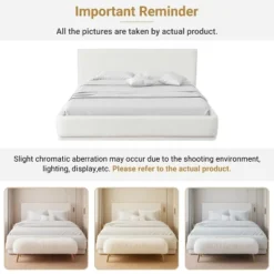 Christopher Knight Home Octavia Modern Upholstered Bed With Tall Headboard, White -FurniVerse Store GUEST eb97d7a4 08a7 4758 9a9c cb8a4dd22e4f