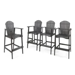 Christopher Knight Home Malibu Outdoor Acacia Wood 29.5 Inch Adirondack Barstools (Set Of 4)