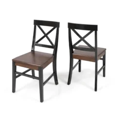 Set Of 2 Roshan Farmhouse Acacia Dining Chair - Christopher Knight Home -FurniVerse Store GUEST ecaa096f 8405 4ef8 994b aa8ad0d1ce31