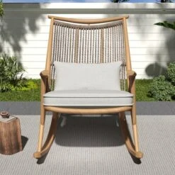 Christopher Knight Home Glencoe Outdoor Iron Rocking Chair With PE Rattan Backrest And Cushion -FurniVerse Store GUEST ecddb513 396e 41ac a03a 122af4a8432b
