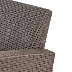 Bedrock 3pc Faux Wicker Chat Set With Fire Pit - Brown/Beige - Christopher Knight Home -FurniVerse Store GUEST ed494e13 ec2e 40eb b242 c94953cd564f