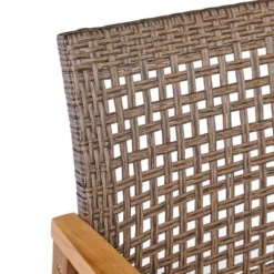 Christopher Knight Home Breakwater Outdoor Acacia Wood And Wicker 4 Seater Chat Set With 50,000BTU Fire Pit -FurniVerse Store GUEST eeec9567 756c 4a3f a4bd eac33cd6c2de