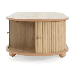 Christopher Knight Home Arizona Oval Wood Coffee Table With Half-Cover Accordion Door And Storage -FurniVerse Store GUEST efd43c2e ba25 42f2 be52 50e0693612c0