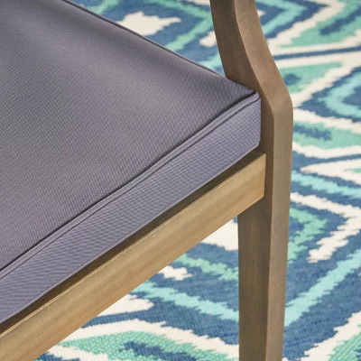 Perla 2pk Acacia Wood Patio Dining Chair - Christopher Knight Home 2 Perla 2pk Acacia Wood Patio Dining Chair - Christopher Knight Home - Image 2