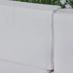 Thasos 10pc Acacia U-Shaped Farmhouse Sectional Sofa Set With Fire Pit - Gray/White/Dark Gray - Christopher Knight Home -FurniVerse Store GUEST f186ddaa 7621 4c98 afe7 79ddc092bce6