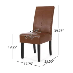 Christopher Knight Home Set Of 2 Pertica Faux Leather Upholstered T Stitch Dining Chairs Cognac Brown/Espresso -FurniVerse Store GUEST f1ffe5ab 4637 4067 a401 bf3d33f50f53