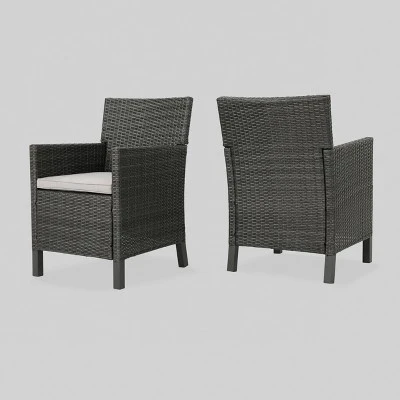 Cypress 2pk Wicker Dining Chairs - Christopher Knight Home 4 Cypress 2pk Wicker Dining Chairs - Christopher Knight Home - Image 4