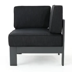 Christopher Knight Home Cape Coral Outdoor Aluminum 5 Seater Sectional Sofa Chat Set With 50000 BTU Fire Pit -FurniVerse Store GUEST f498389e eeb4 4ff6 bc31 02b7e270409d