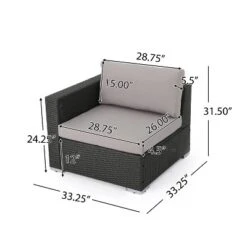 Christopher Knight Home 3pc Santa Rosa Wicker Outdoor Patio Sectional Sofa Gray/Light Gray -FurniVerse Store GUEST f4b5bc3a ecfa 4be9 b2d6 dc9909e7eb9d