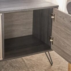 Isadora 71" Mid Century TV Stand For TVs Up To 74" Sonoma Gray/Black - Christopher Knight Home -FurniVerse Store GUEST f51a0fa7 e740 401b 87d8 fbca8f4810c3